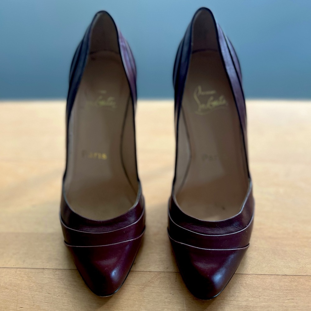 Christian Louboutin Burgundy Red Leather Pumps